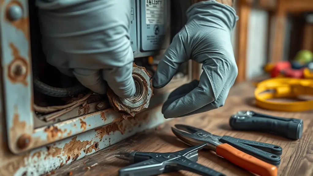 identify corroded electrical grounds