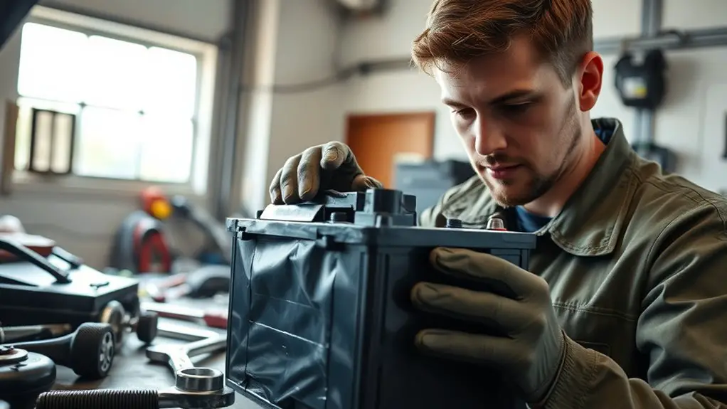 inspect swollen agm battery safely