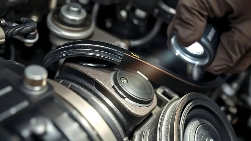 inspect timing belt oil leaks