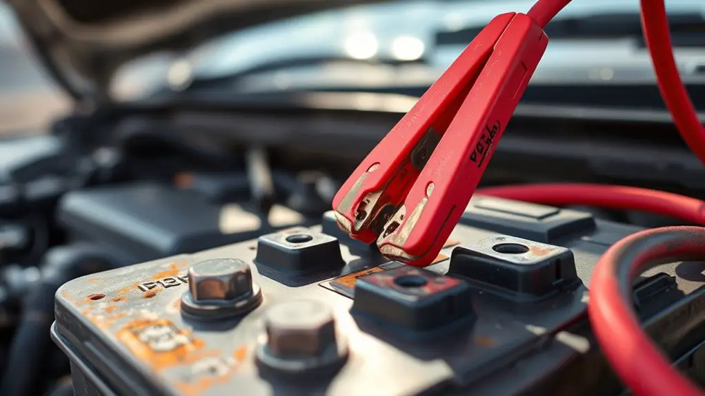 jump starting battery corrosion safely