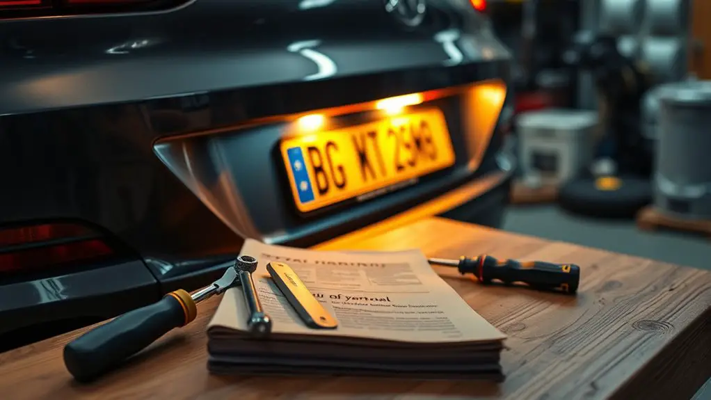 repairing license plate light