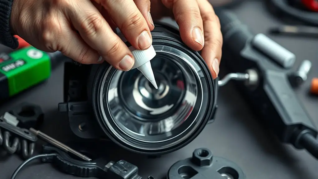 reseal fog lamp properly
